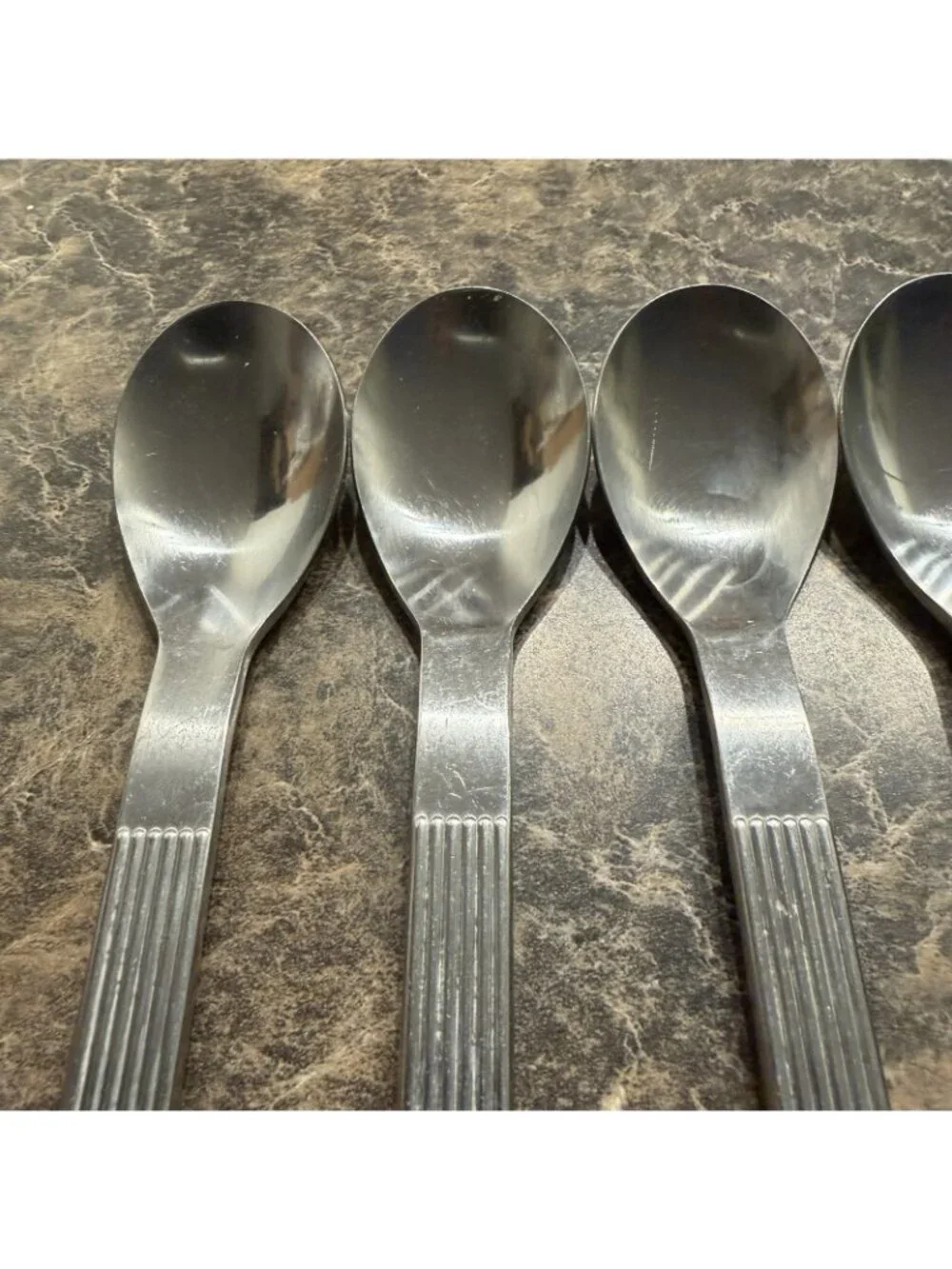 6 Dansk Thebe Stainless  Teaspoons Japan Satin Ribbed Flatware Replacement
